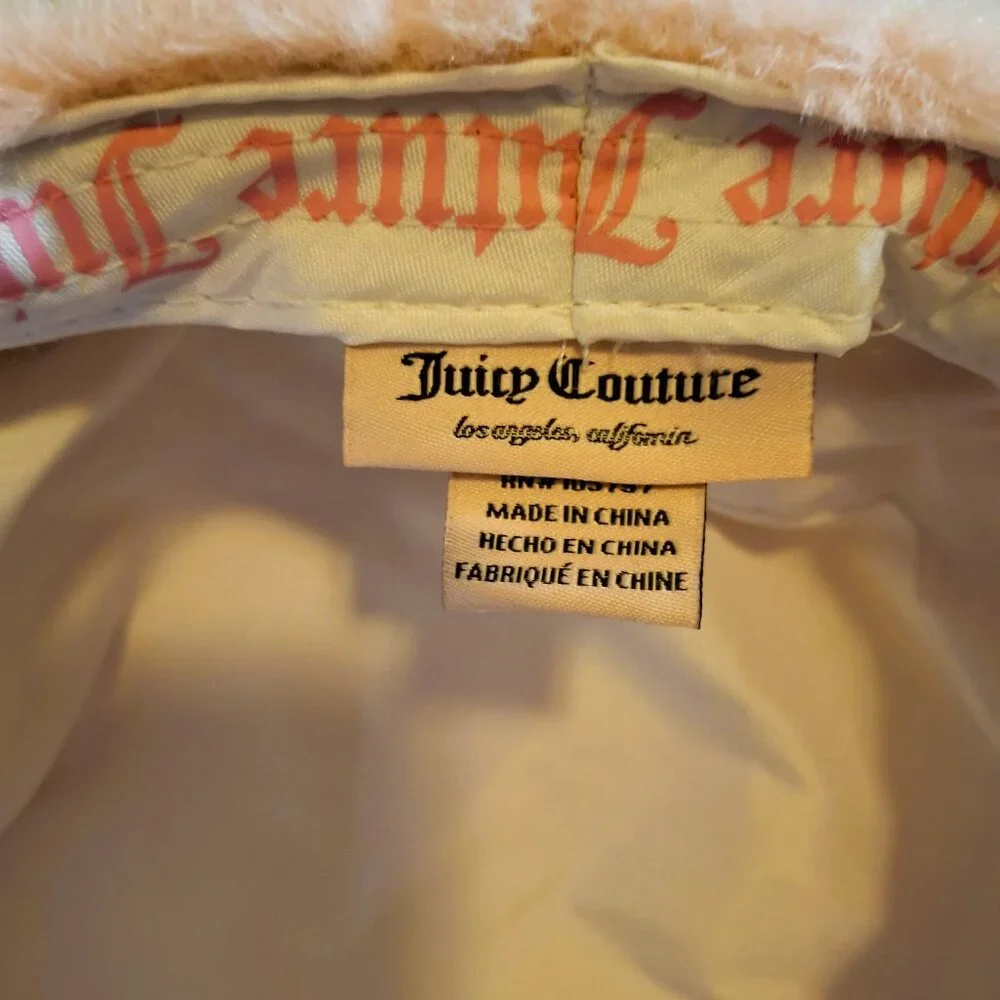 Juicy Couture Pink Faux-Fur Rhinestone Cabbie NWT